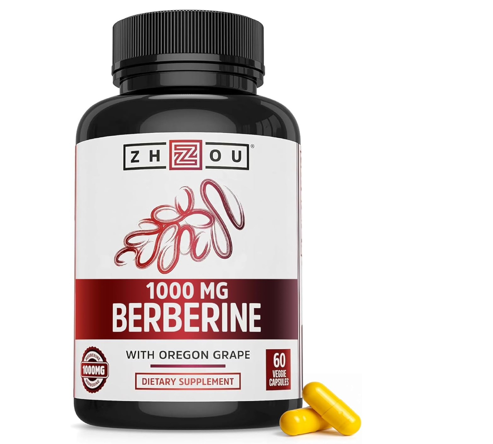 Zhou Berberine with Oregon Grape – Berberine Supplement for Women & Men, Gut Hea