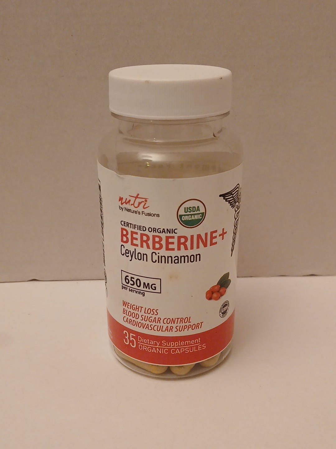 Nutri Berberine + Ceylon Cinnamon 35 Capsules  650mg per serving Exp: 10/26