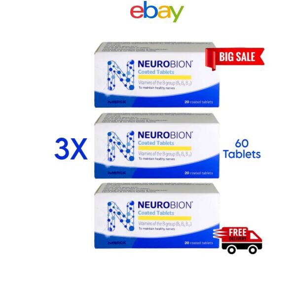 3X NEUROBION Vitamin B1, B6, B12 Nerve Relief, Numbness & Tingling 60 Tablets.