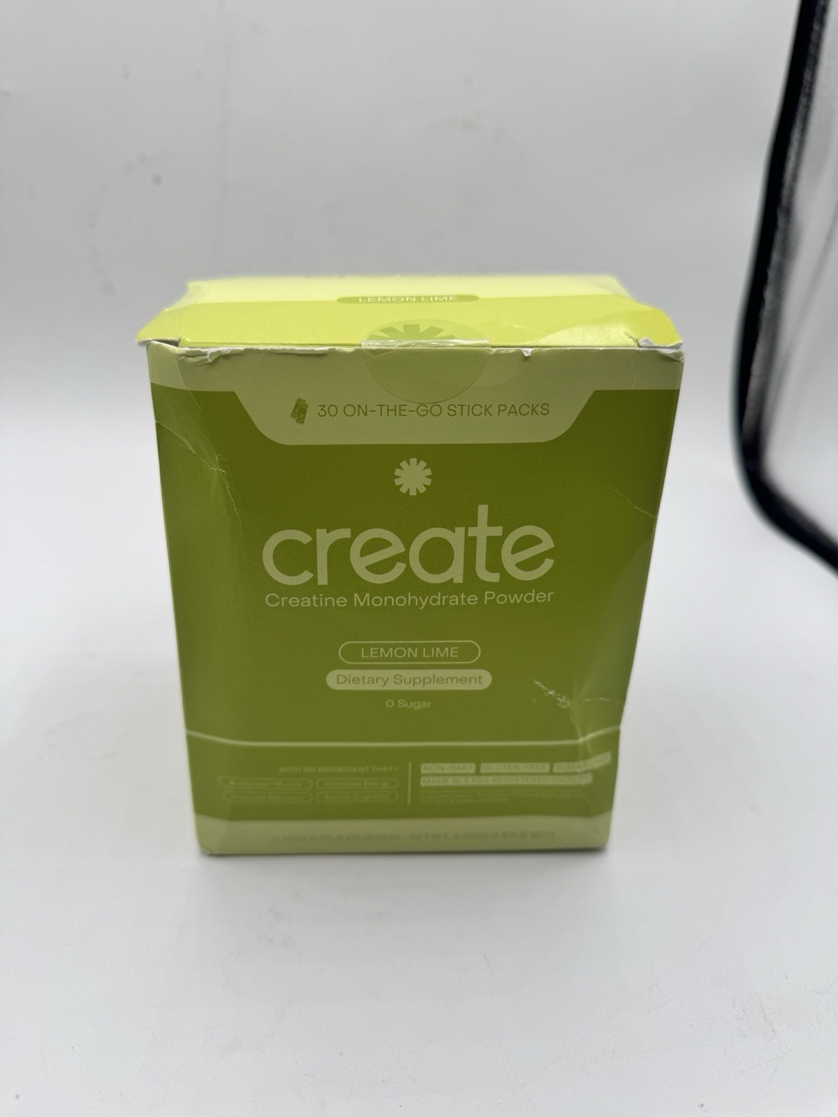 Create Creatine Monohydrate Powder Lemon Lime Dietary Supplement 30 sticks – New