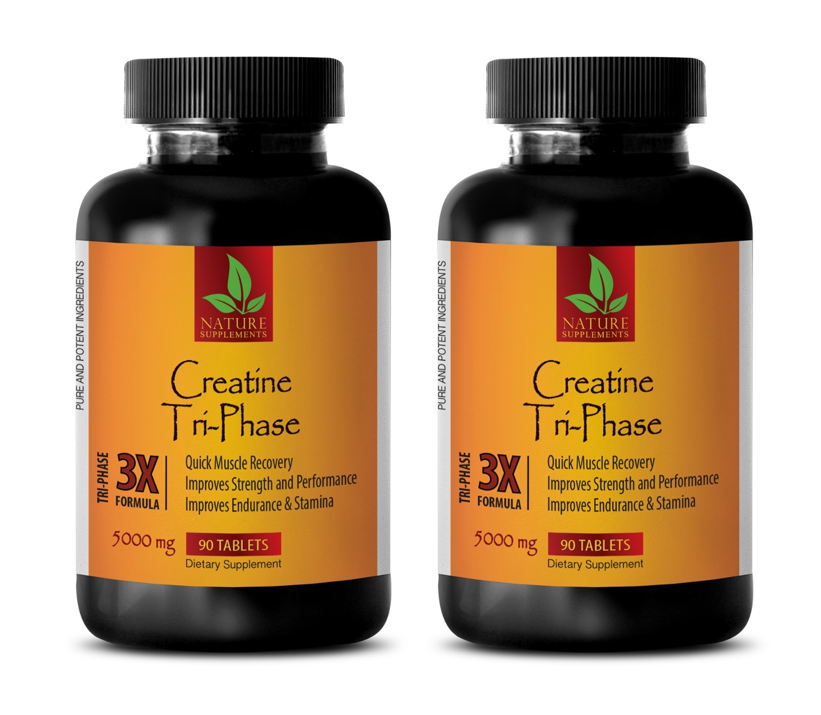 Creatine Monohydrate Capsules – Creatine Tri-Phase 5000mg – Male Energy – 2 Bot