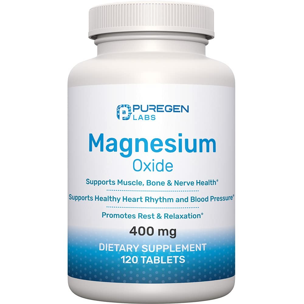 Magnesium 400mg [High Potency] Supplement – 120 Count (Pack of 1), White