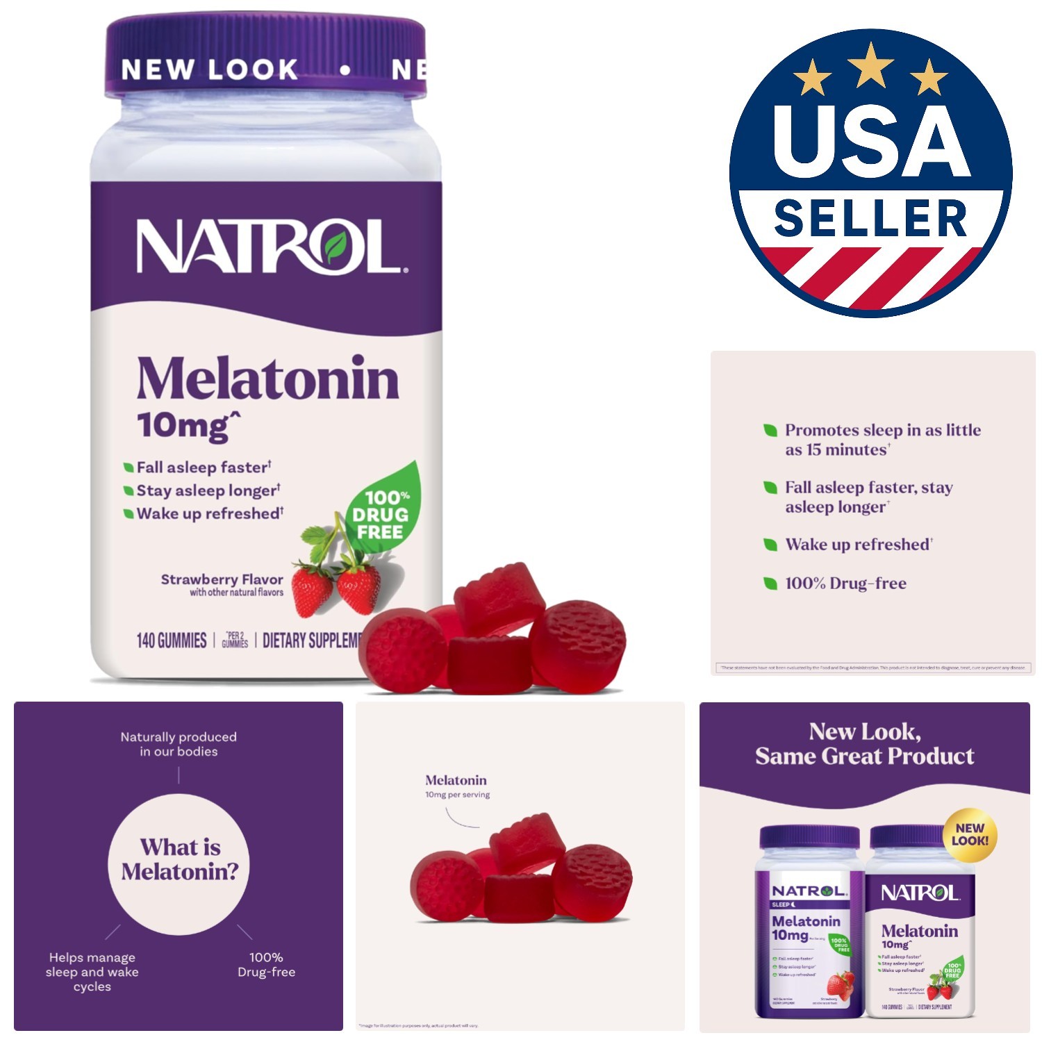 10mg Adult Melatonin Gummies – 140 Count for Restful Sleep – Strawberry Flavor