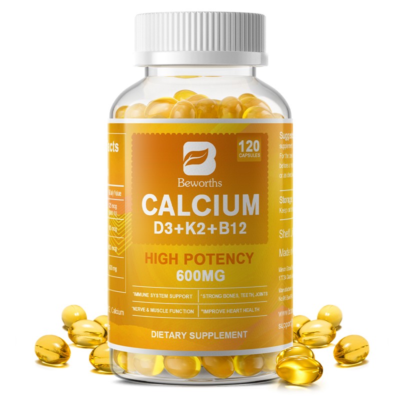 High Potency Calcium 1200mg with Vitamin D3 & K2 – Bone Strength, Muscle & Nerve