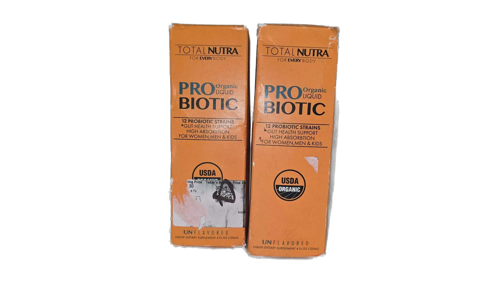 2 Pack Total Nutra Organic Liquid Probiotic 12 Strains Gut Health Support