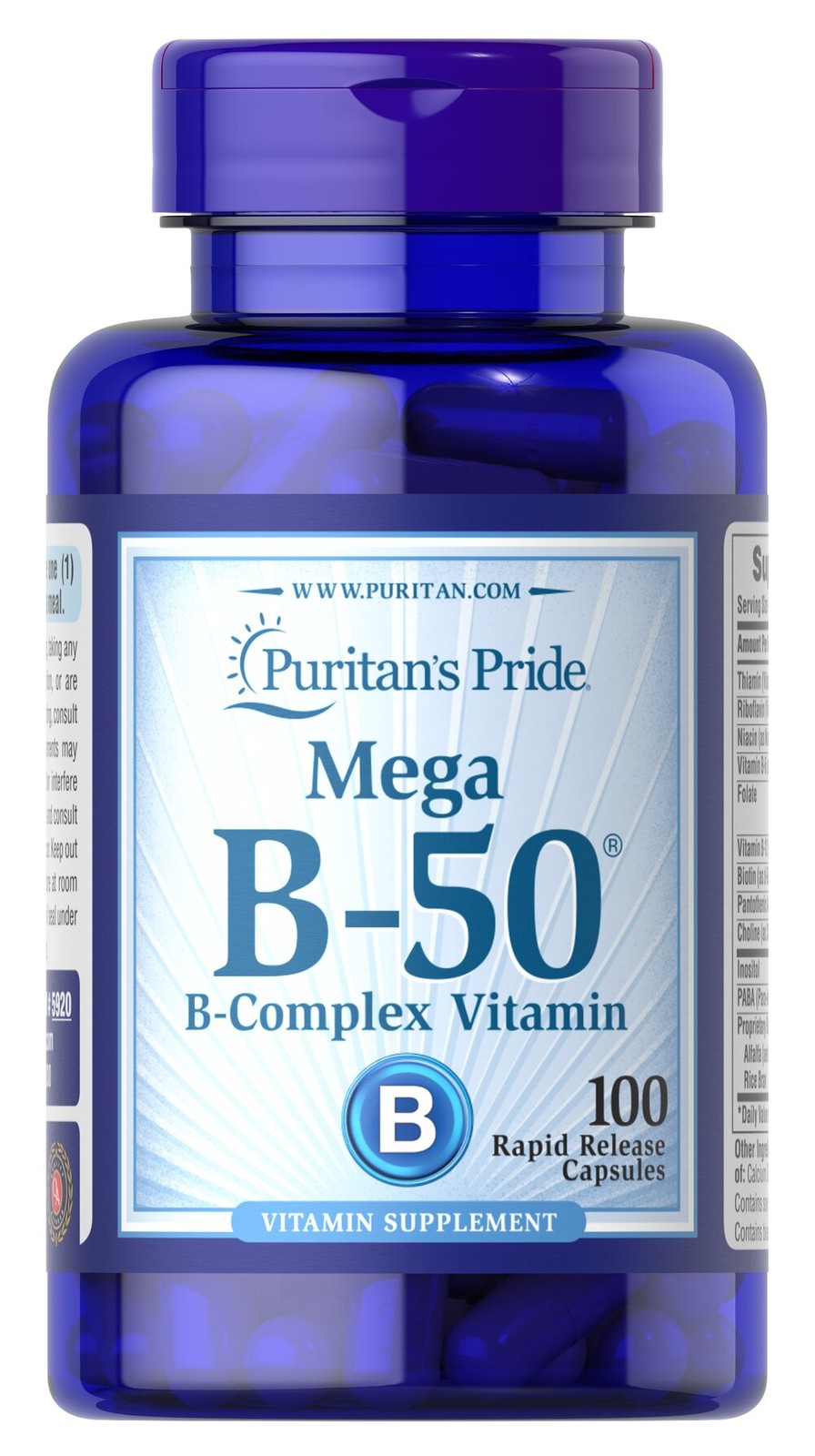 Puritan’s Pride Vitamin B-50 Complex – 100 Capsules