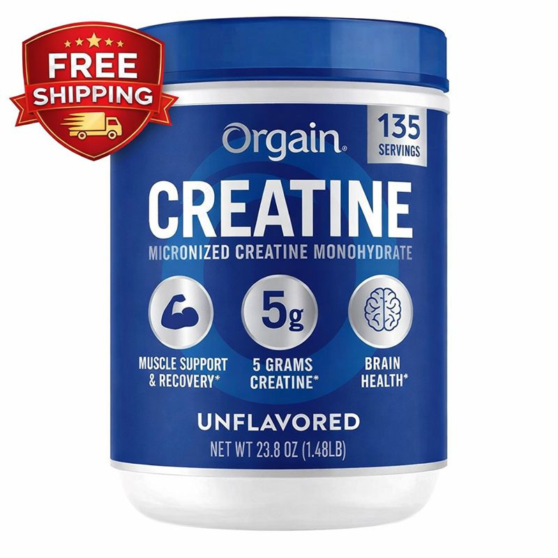 Orgain Creatine Monohydrate Powder Micronized Unflavored 1.48lb 135 Servings