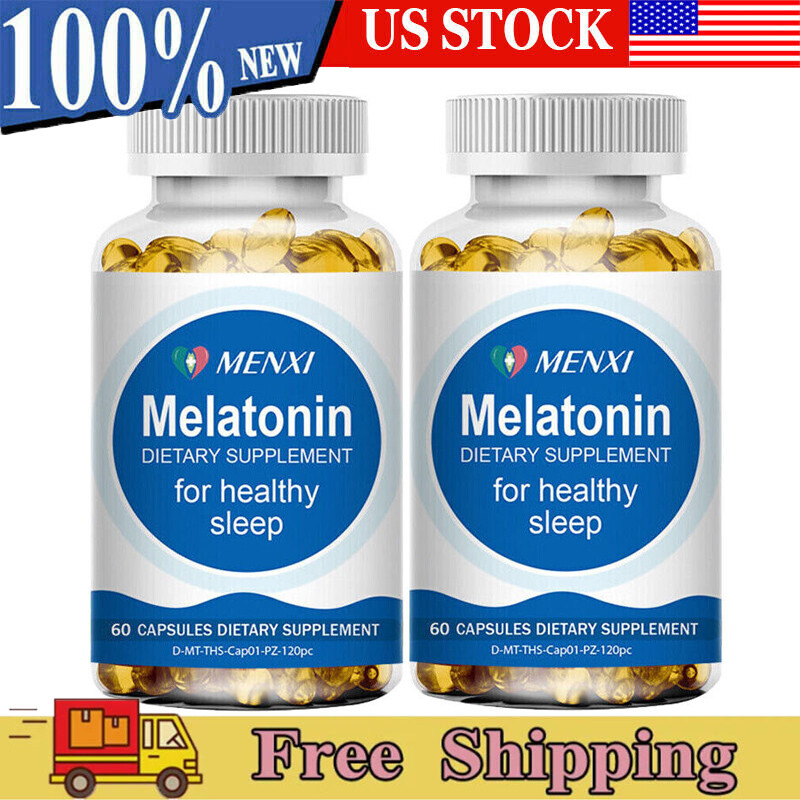 2×Melatonin Capsules Sleep Health Improve Sleeping Relieve Stress Supplement 5mg