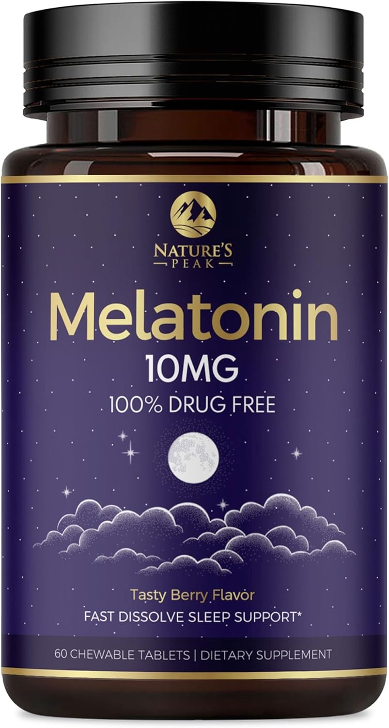 Melatonin 10mg – Fast Dissolve Sleep Support Supplements for Adults