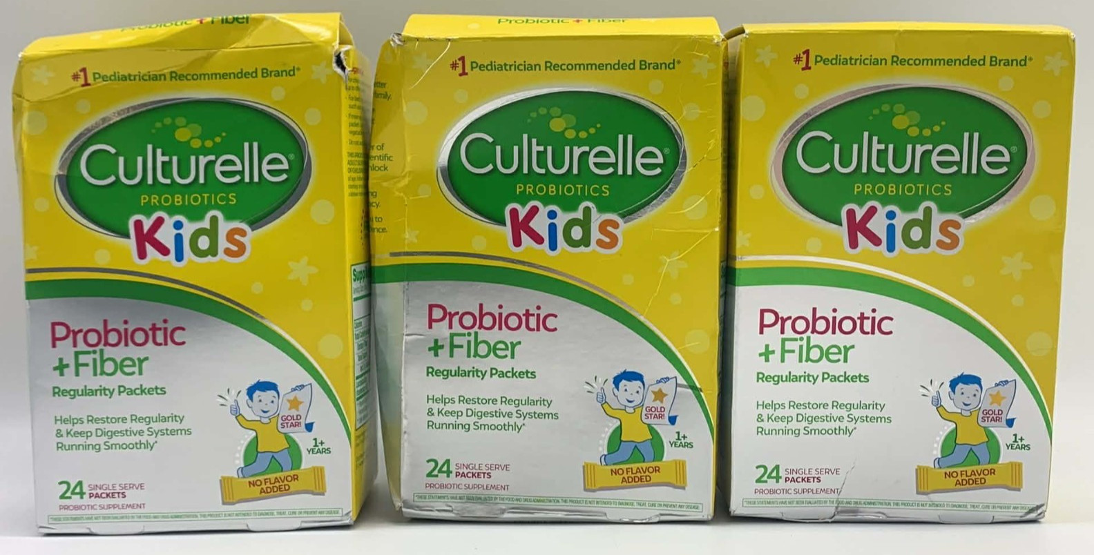 3PK Culturelle Probiotics Kids + Fiber ~ 24 Packets Each ~ EXP 9/26 ~ No Flavor