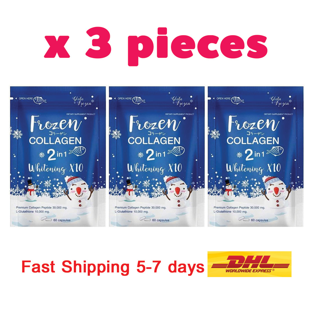 3pcs. Frozen Collagen 2in1 Whitening Skin Peptides Glutathione Bright 60capsules