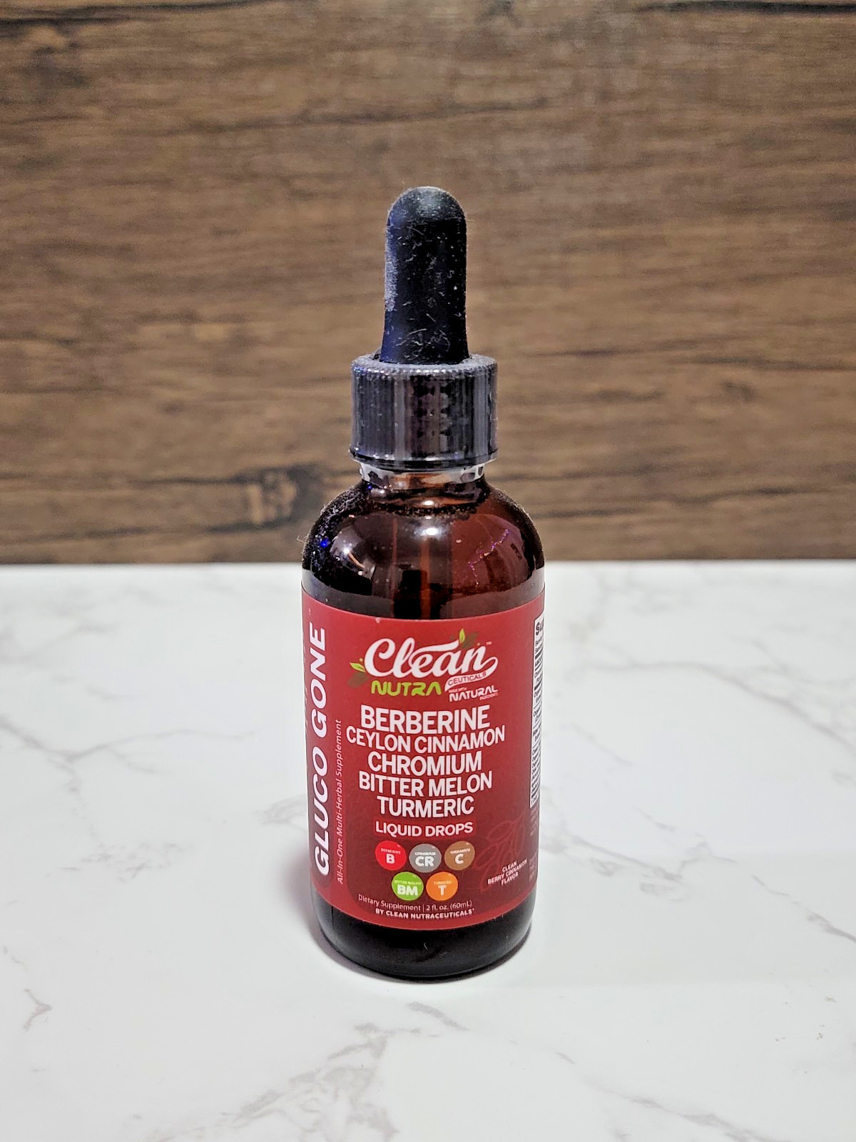 Clean Nutra Gluco Gone Drops 2oz Berberine Ceylon Cinnamon Chromium Exp 09/2027