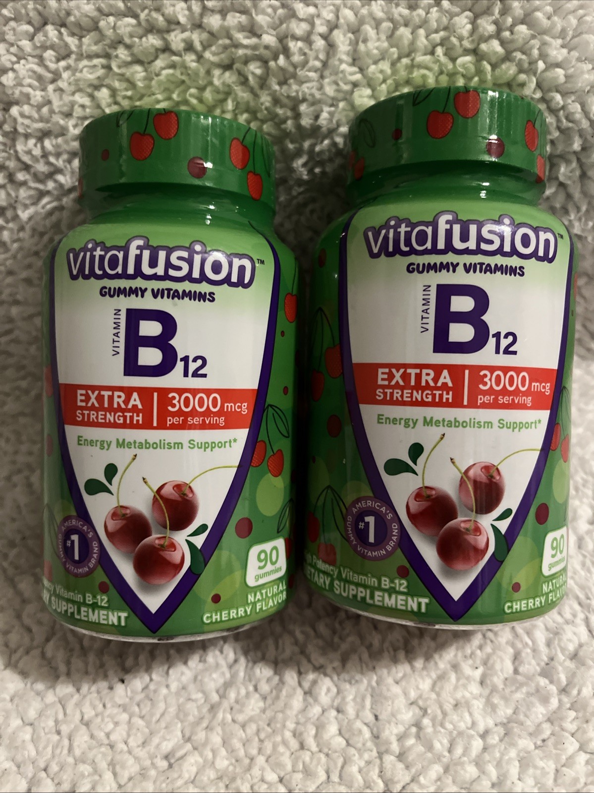 2x Vitafusion Extra Strength Vitamin B12 For Energy Metabolism 90 GUMS EXp 11/26