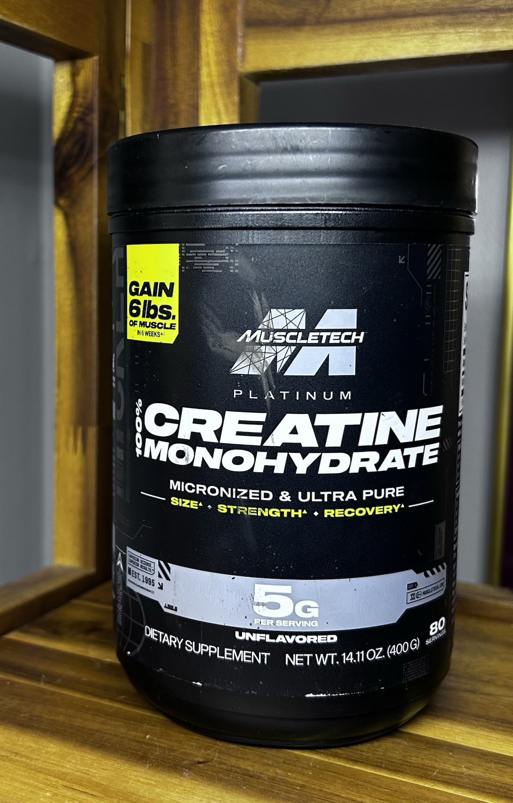 MuscleTech Platinum 100% Creatine Muscle Builder Unflavored 80 serving exp:06/28