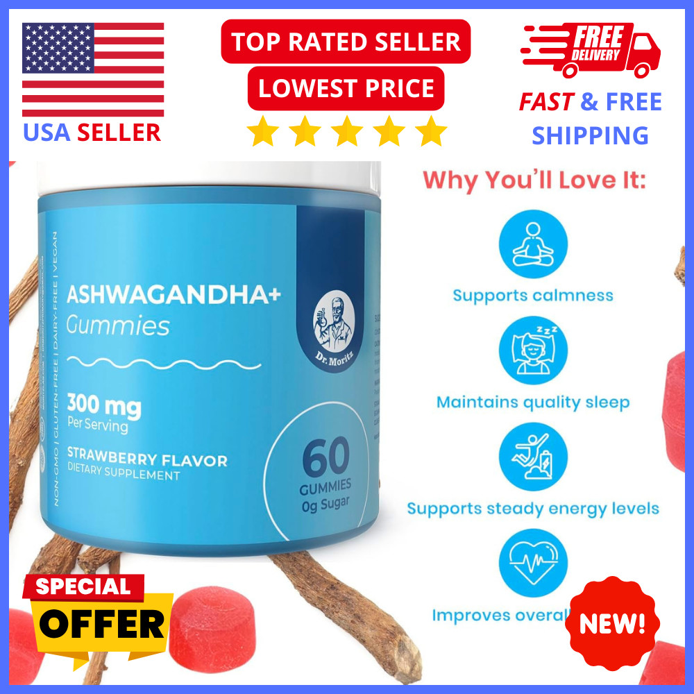 Ashwagandha Gummies 60ct – Stress Relief Mood Balance Support