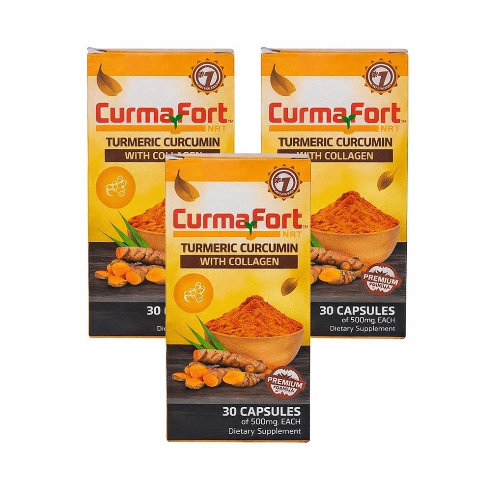 CurmaFort |3 PACK |Turmeric Curcumin  Collagen Joint & Muscle Relief 30 Capsules