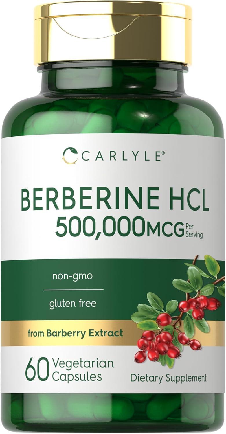 Berberine HCL 500 Mg Immune Gastrointestinal Heart Health Weight Loss, 60 Caps