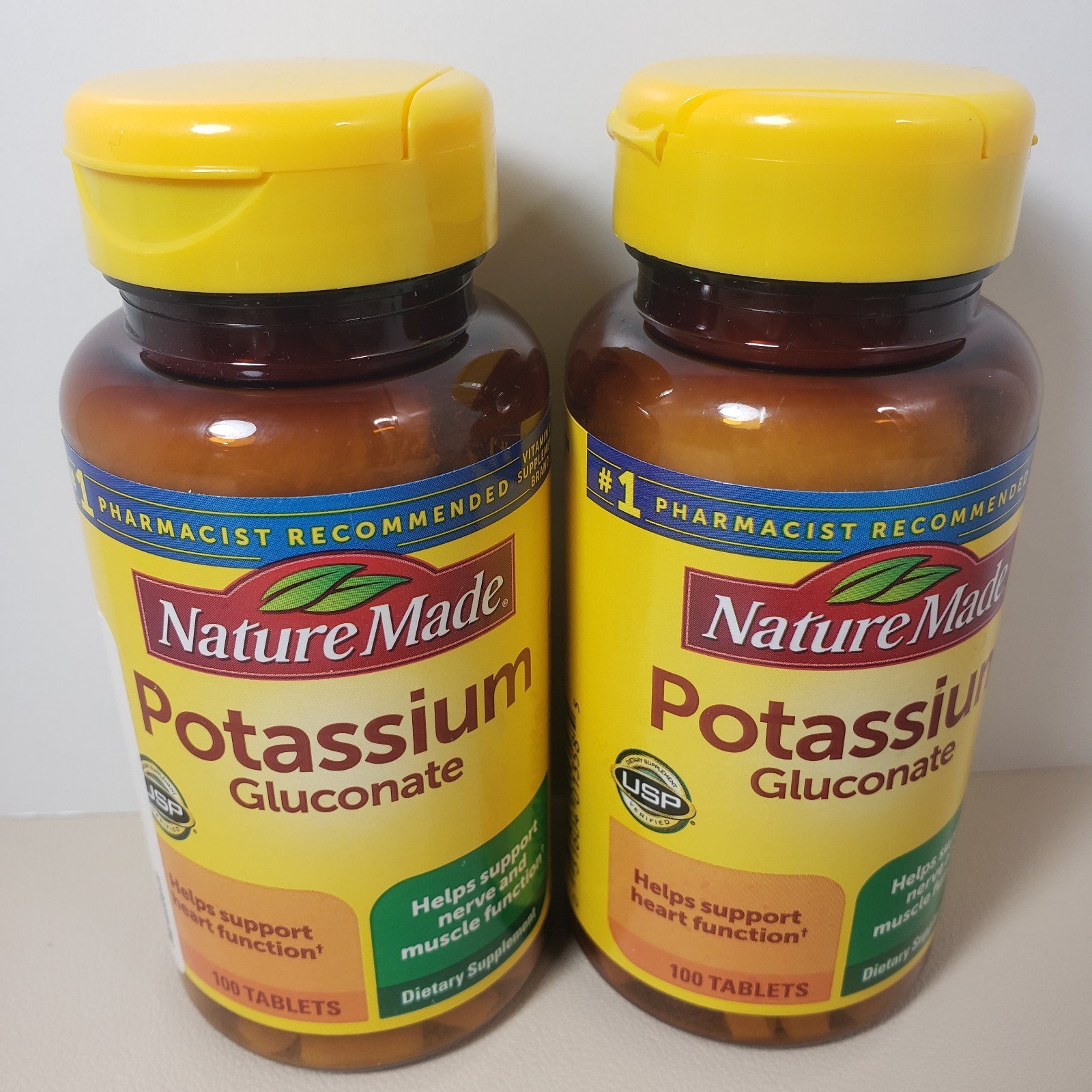 Nature Made Potassium Gluconate 550mg 100 tablets Exp 01/28 Factory Seal,2 PACK
