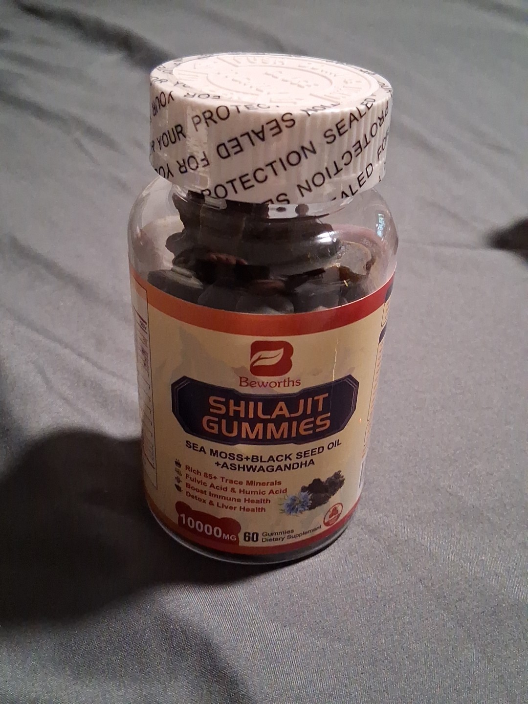 10000 MG Pure Himalayan Shilajit Gummies W Ashwagandha, Sea Moss, Black Seed Oil