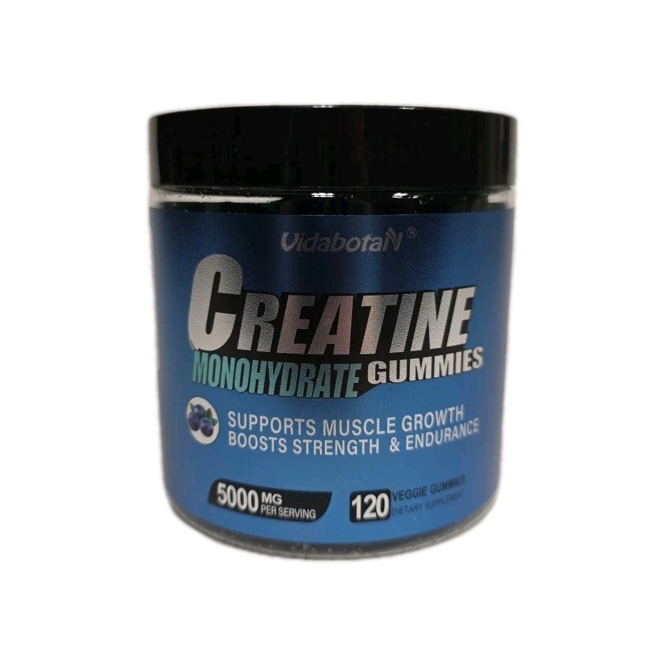 Creatine Monohydrate Gummies, 120 Count, 5000mg, Blueberry Flavor, Exp 3/27
