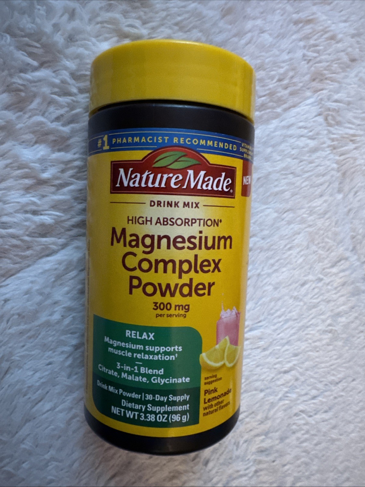 Nature Made Magnesium Complex Powder High Absorption 300mg Pink Lemonade 01/27