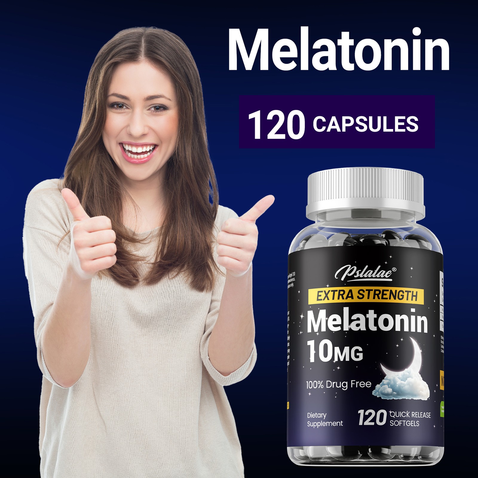 Melatonin 10mg – Powerful Sleeping Aid,Deep Sleep,Improved Sleep Quality,Non-GMO