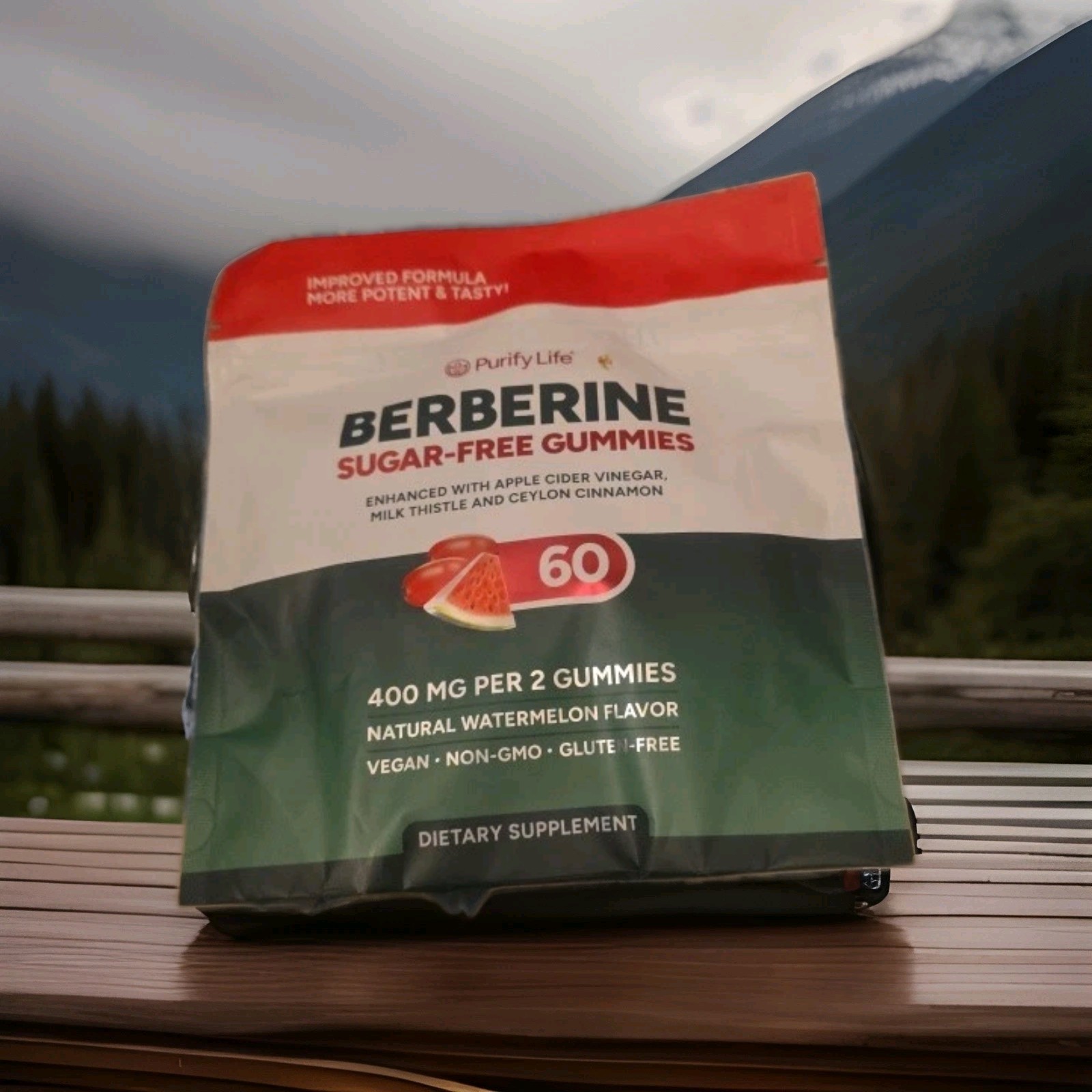 Purify Life Sugar Free Keto Berberine Gummies Watermelon Flavor, 60 Ct