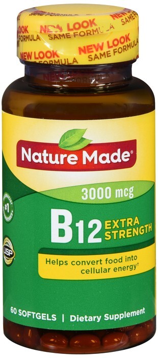 Nature Made Extra Strength Vitamin B12 3000 mcg Softgels, 60 Count