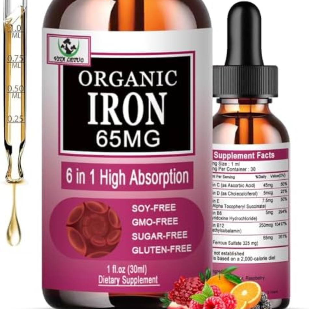 Iron Supplement for Women with Vitamin C,6-In-1 Liquid Supplement W/Vitamin B12,