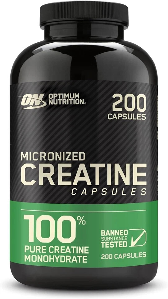 Optimum Nutrition 100% Pure Micronized 2500mg Creatine Monohydrate 200 Capsules