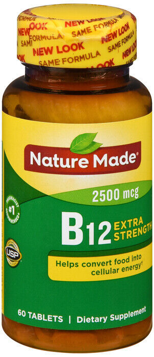 Nature Made Extra Strength Vitamin B12 2500 mcg Tablets, 60 Count