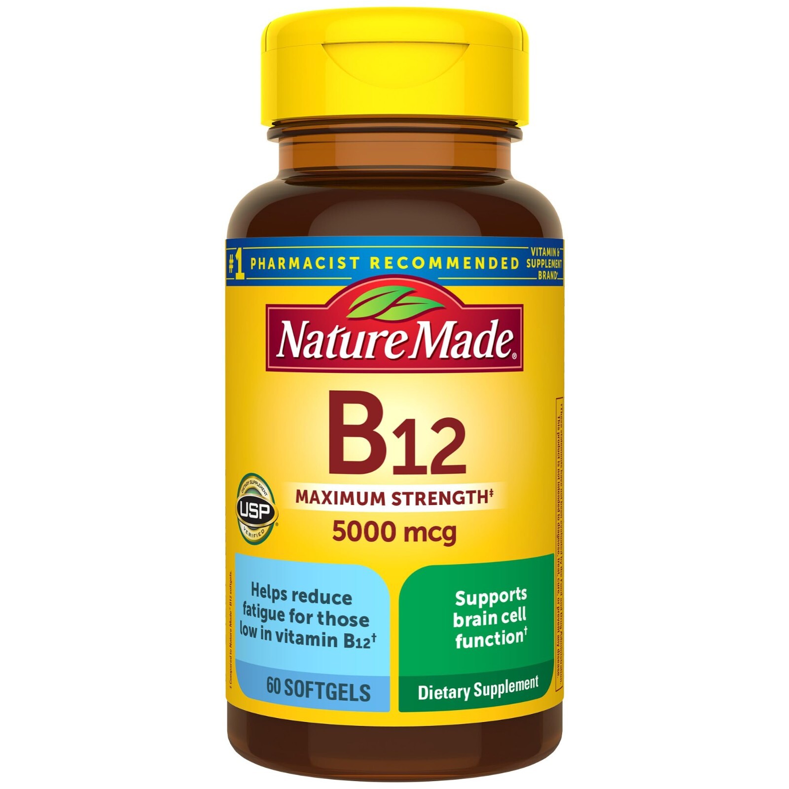 Nature Made B12 Maximum Strength 5000mcg 60 Softgels EXP 08/26