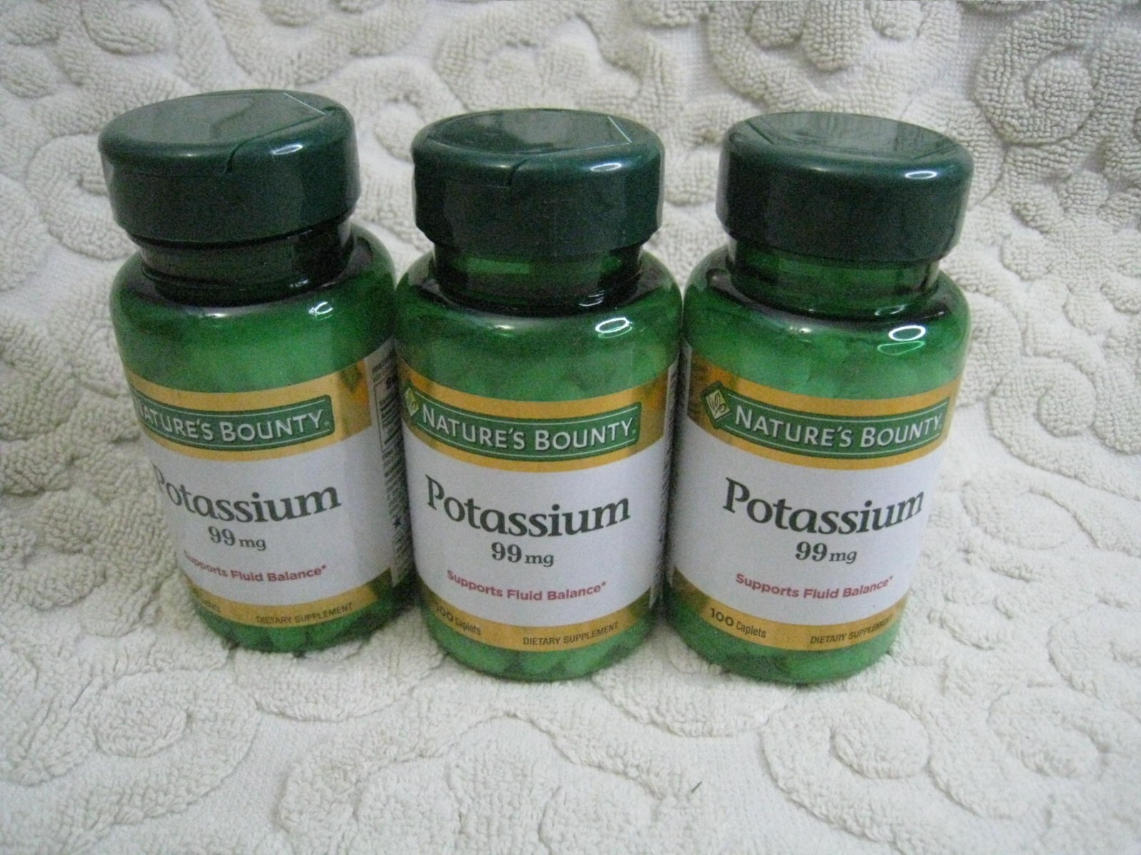 3x Nature’s Bounty Potassium 99mg Supplement Fluid Balance 8/2026 Caps 300 COUNT