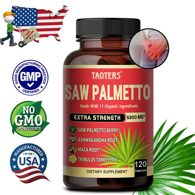 Saw Palmetto 5300 Mg- Ashwagandh Turmeric Prostate Support 60To120caps,2 Months