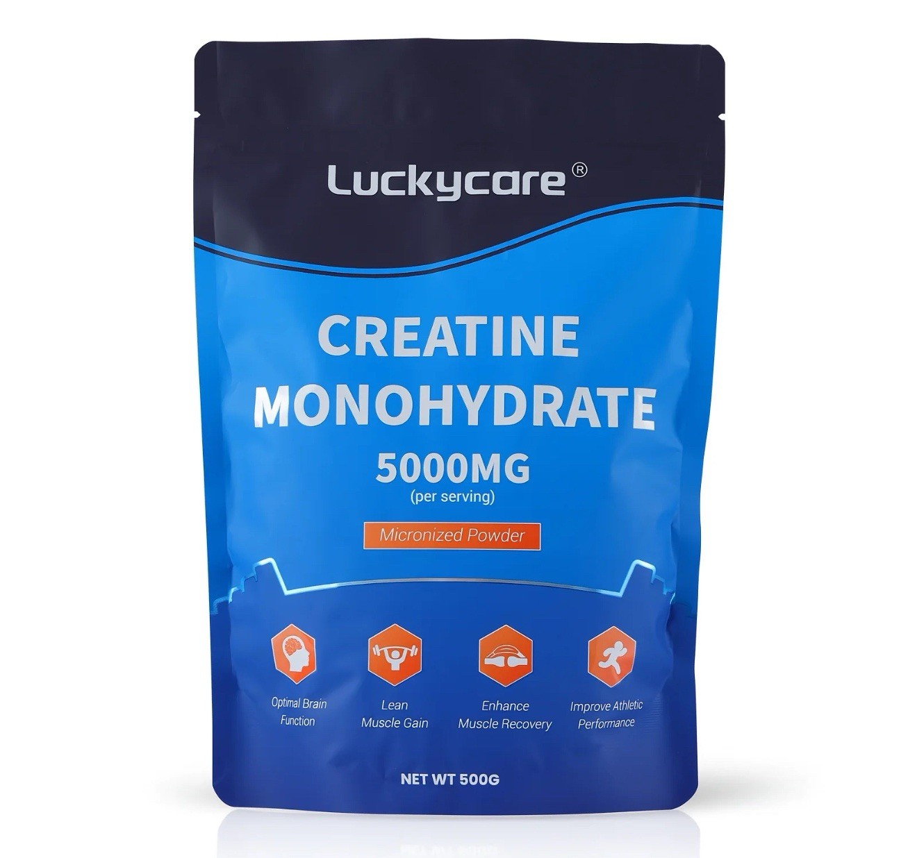 Luckycare Pure Creatine Monohydrate Micronized Powder 5000mg, 100 Servings,