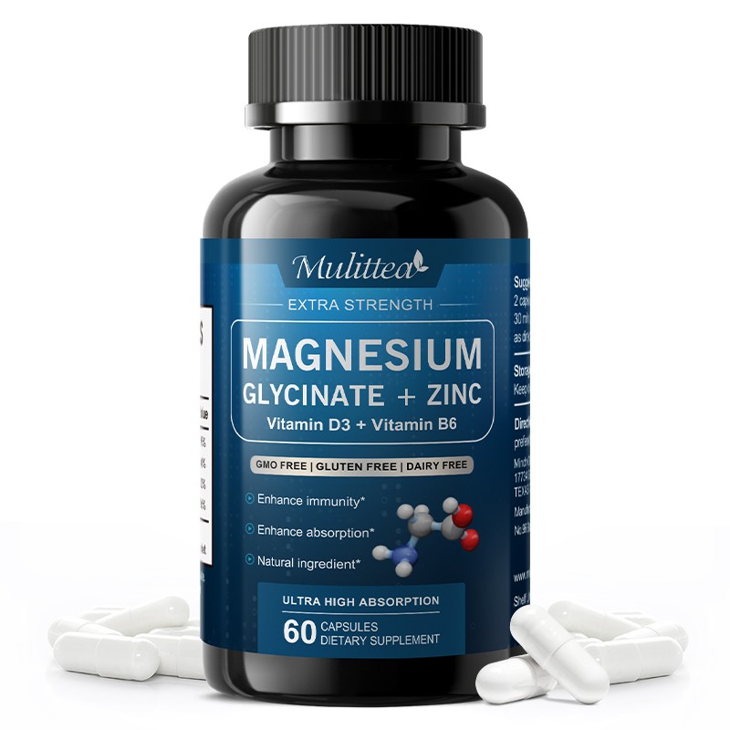 500MG Magnesium Glycinate With Zinc,D3 Improved Sleep, Stress , Anxiety Relief