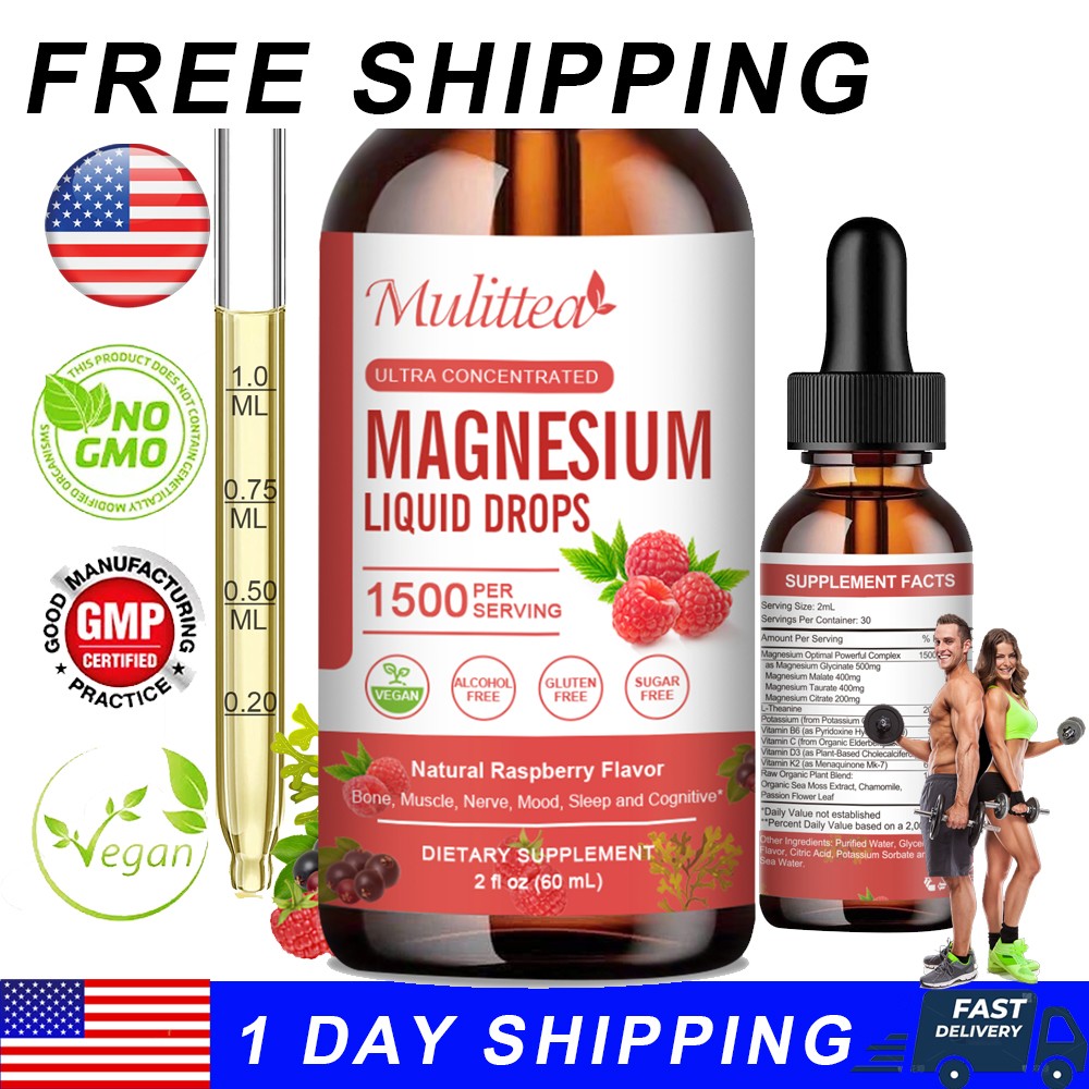 Magnesium Liquid Drops,Forms of Magnesium Glycinate, Citrate, Malate, Taurate