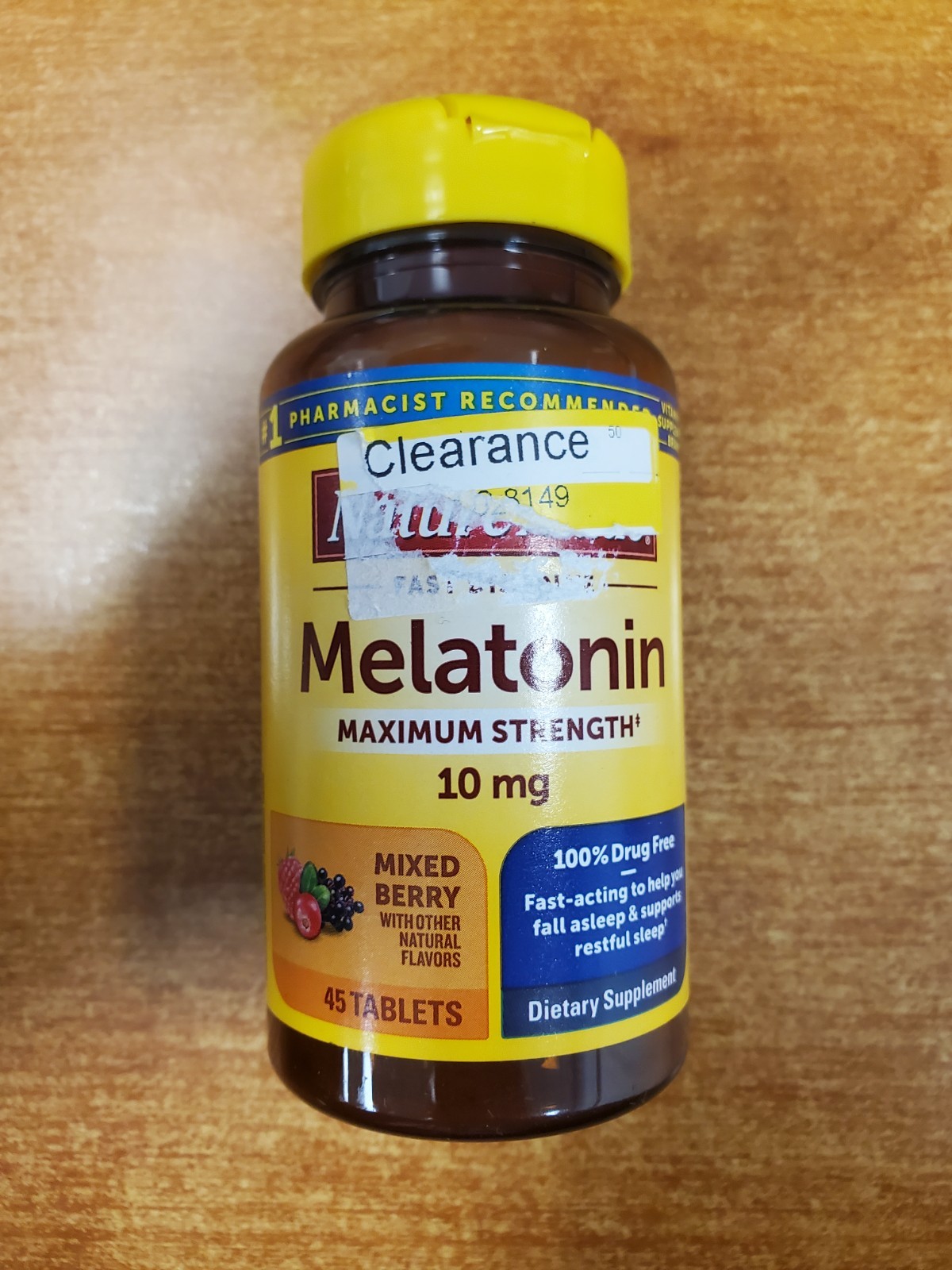 Nature Made Fast Dissolve SLEEP Aid 10mg 45 Berry Tabs Max Strength Ex 7/26 E16D