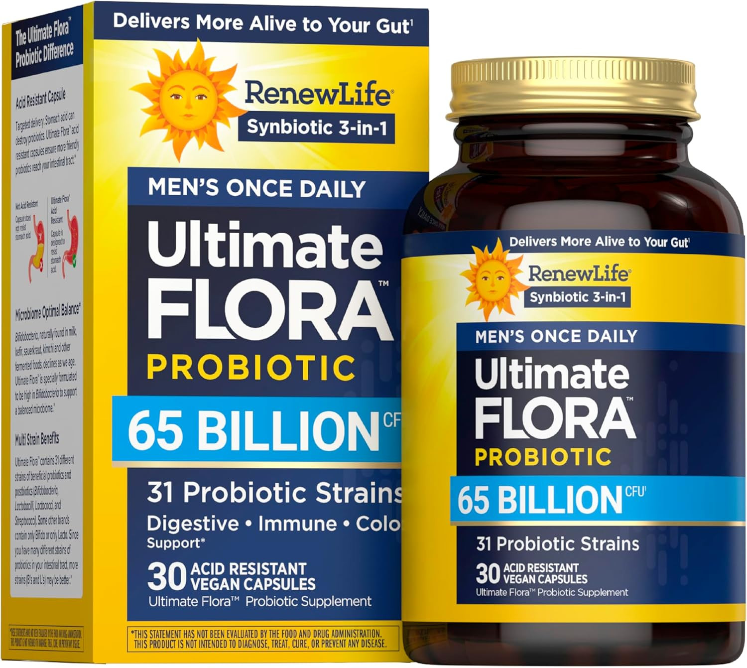 Ultimate Flora Probiotics for Men 65 Billion CFU Delayed Release Vegan Capsules
