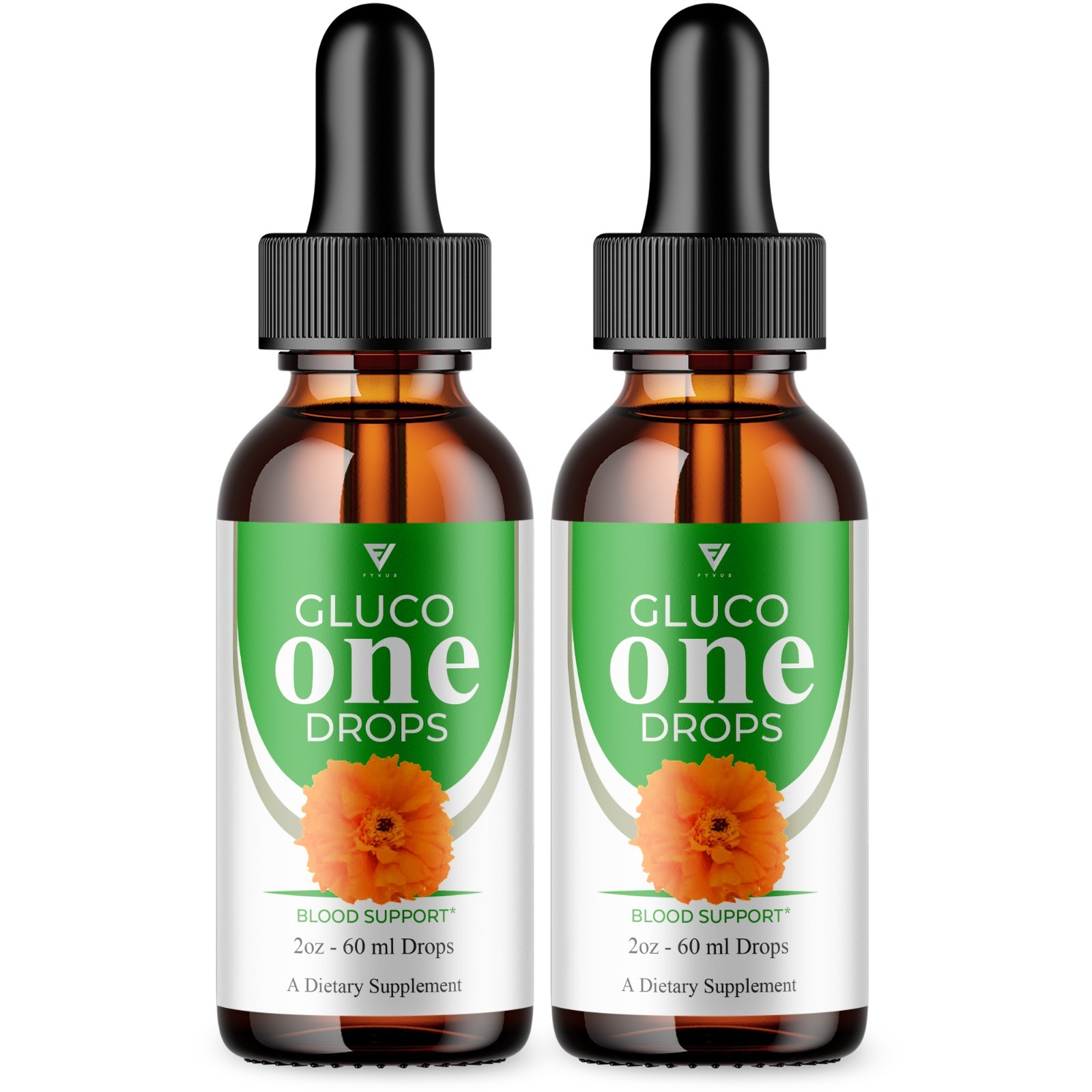 (2 Pack) Gluco One Blood Support Drops, GlucoOne Daily Health Formula (4oz)
