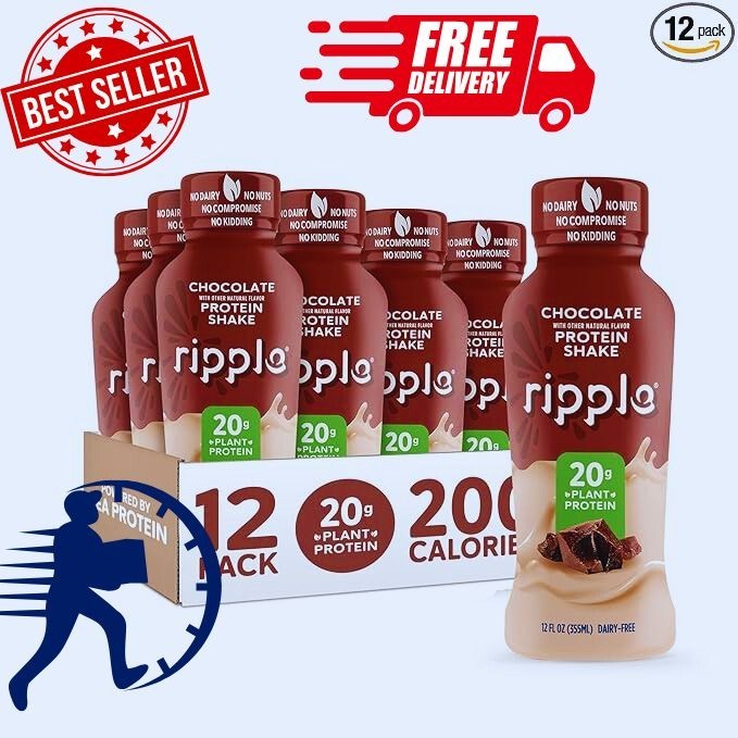 Protein Shake | Chocolate | 20g Nutritious Plant Based Pea Prote…Ripple Vegan