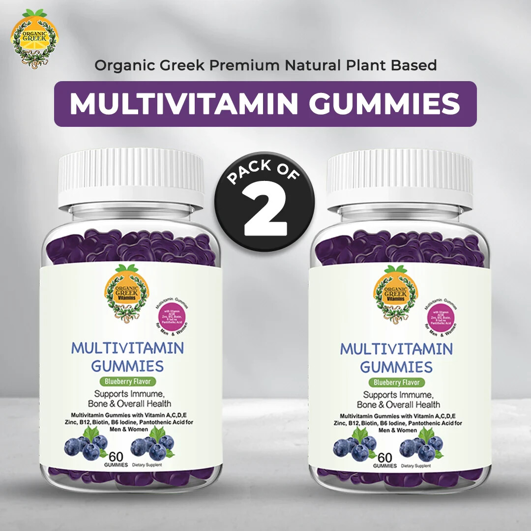 Organic Greek Premium Natural Plant Based Multivitamin Gummies (Pack Of 2)