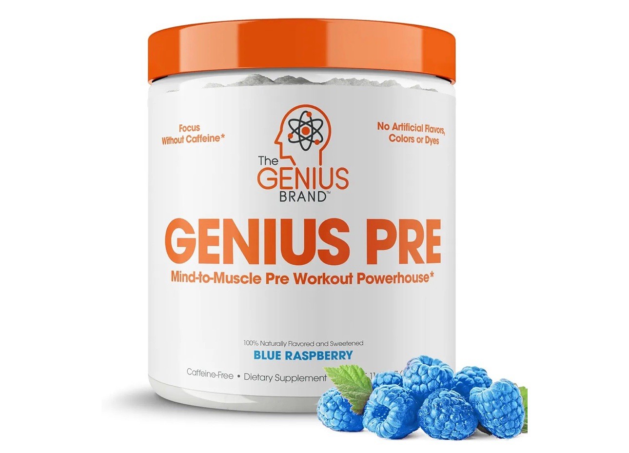 Genius Brand Pre- Workout Powder- Blue Raspberry