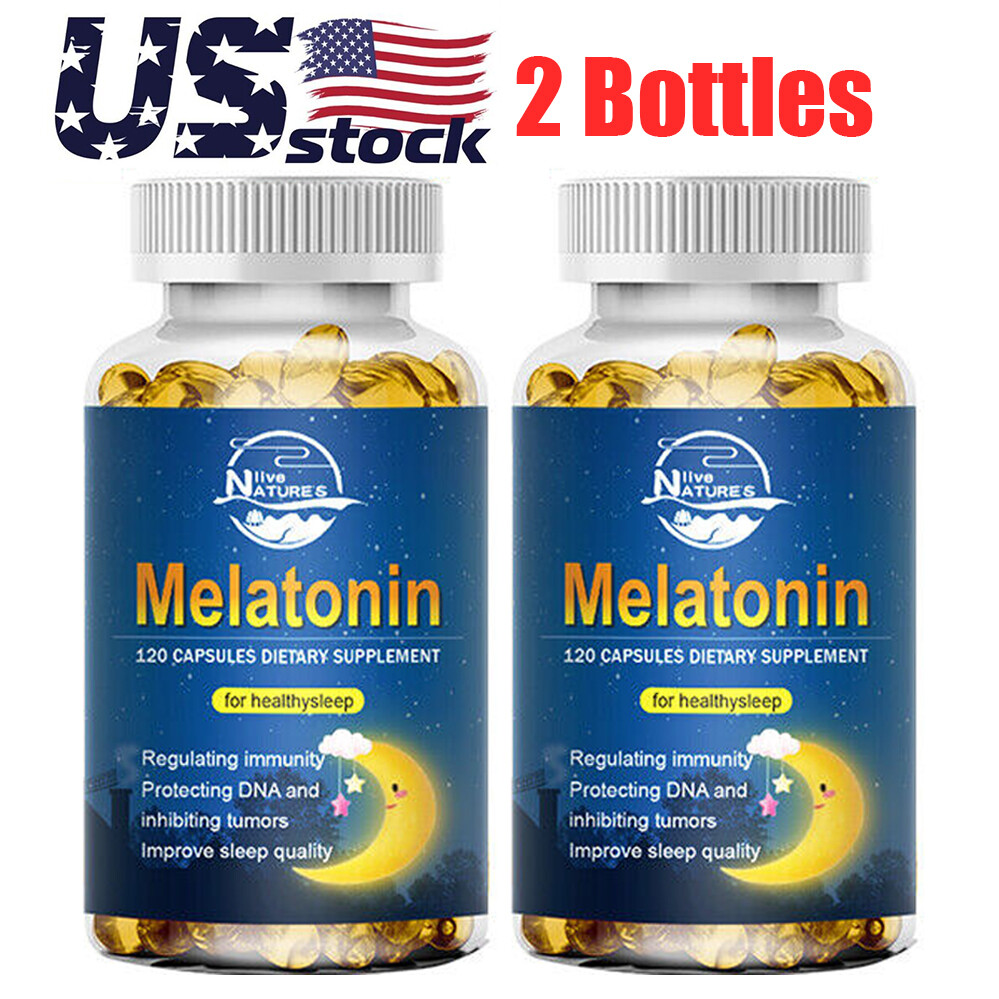 Melatonin Plus Sleep Aid Capsules Fall Asleep Fast and Stay Asleep Sleeping Pill