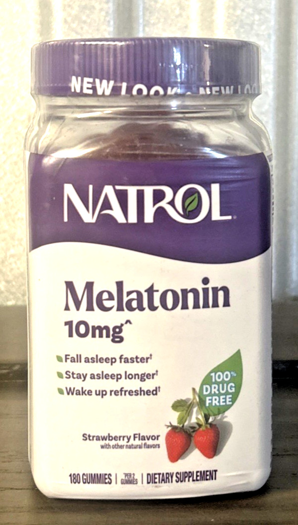 Natrol Sleep Melatonin 10 mg Strawberry Gummies 180 Gummies Exp 6/2027
