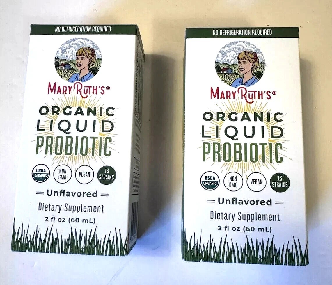 Lot of 2 Mary Ruth’s organic liquid probiotic.  2 oz Bottles.  Exp 02/2026+