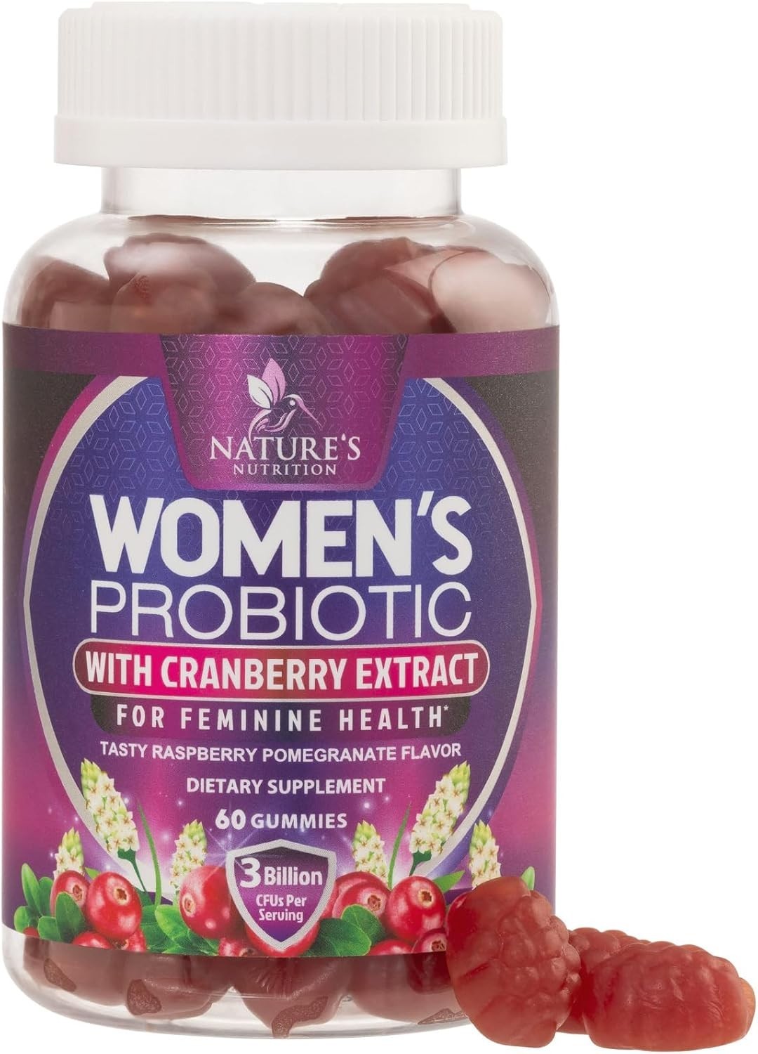 Probiotics for Women Gummies with Cranberry – 6 Premium Strains for PH Balance