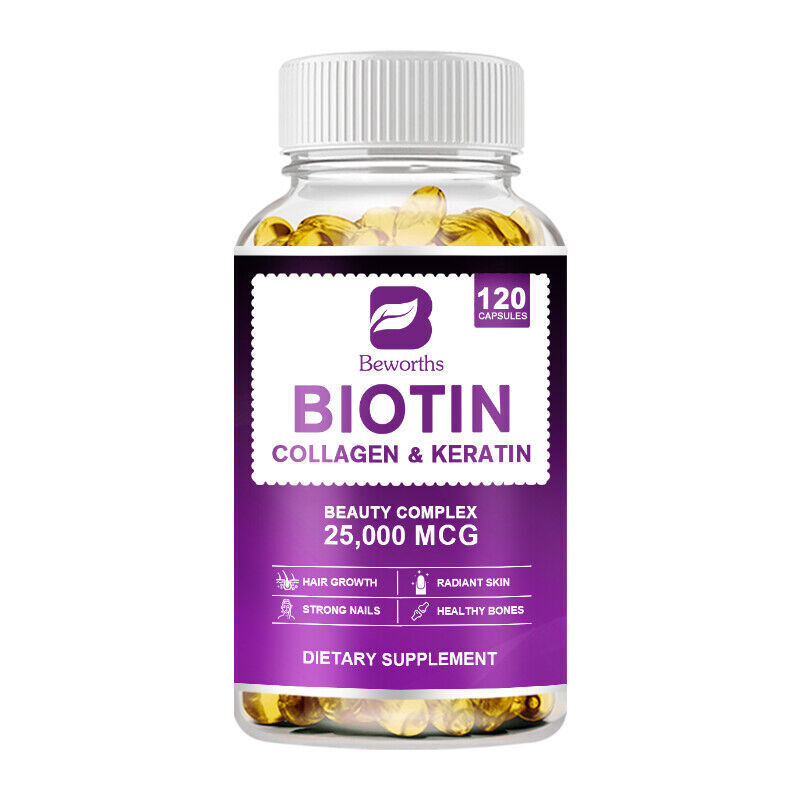 Strength 25000mcg Biotin with Collagen & Vitamin C For Hair Growth, Skin & Nails