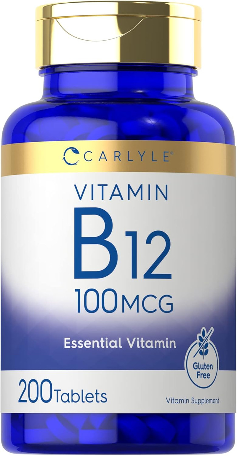 Vitamin B12 100Mcg | 200 Tablets | Essential Vitamin Supplement | Vegan, Non-Gmo