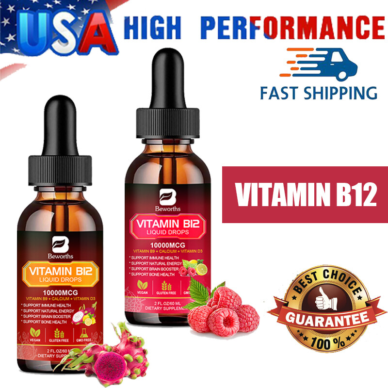 Extra Strength Vitamin B12 Liquid Vit B 12 Drops Energy Booster Methylcobalamin